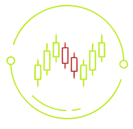 Trading candlestick chart representing prediction markets and price analysis